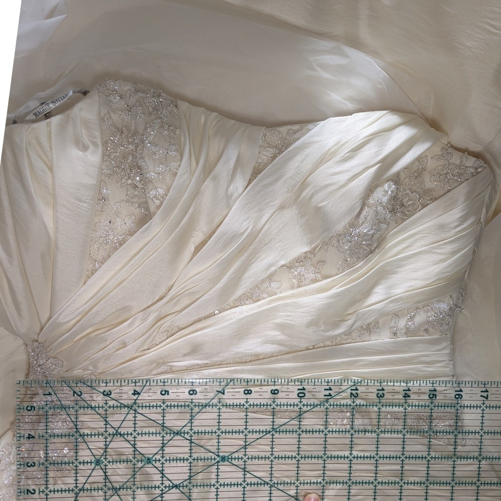 NWOT Maggie Sottero Couture Corset Beaded Pleated Sweetheart Bridal Gown 14 - Picture 14 of 14